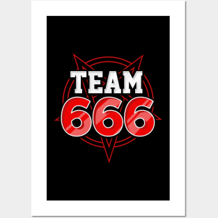 Team 666 I Satanic Pentagram I Black Death Metal graphic Posters and Art